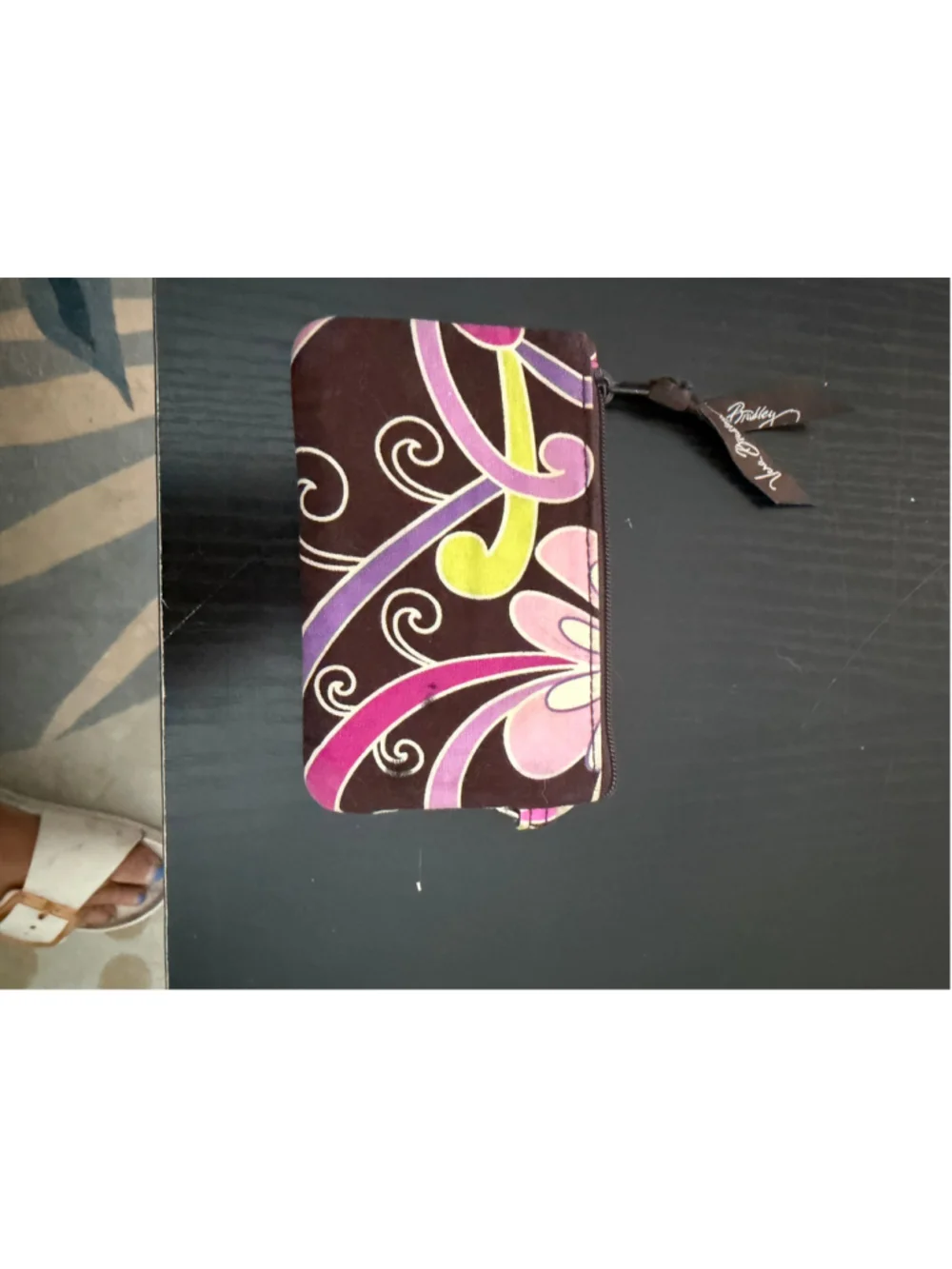 Women's Vera Bradley Wallet One Size Brown Purple Floral ID Case